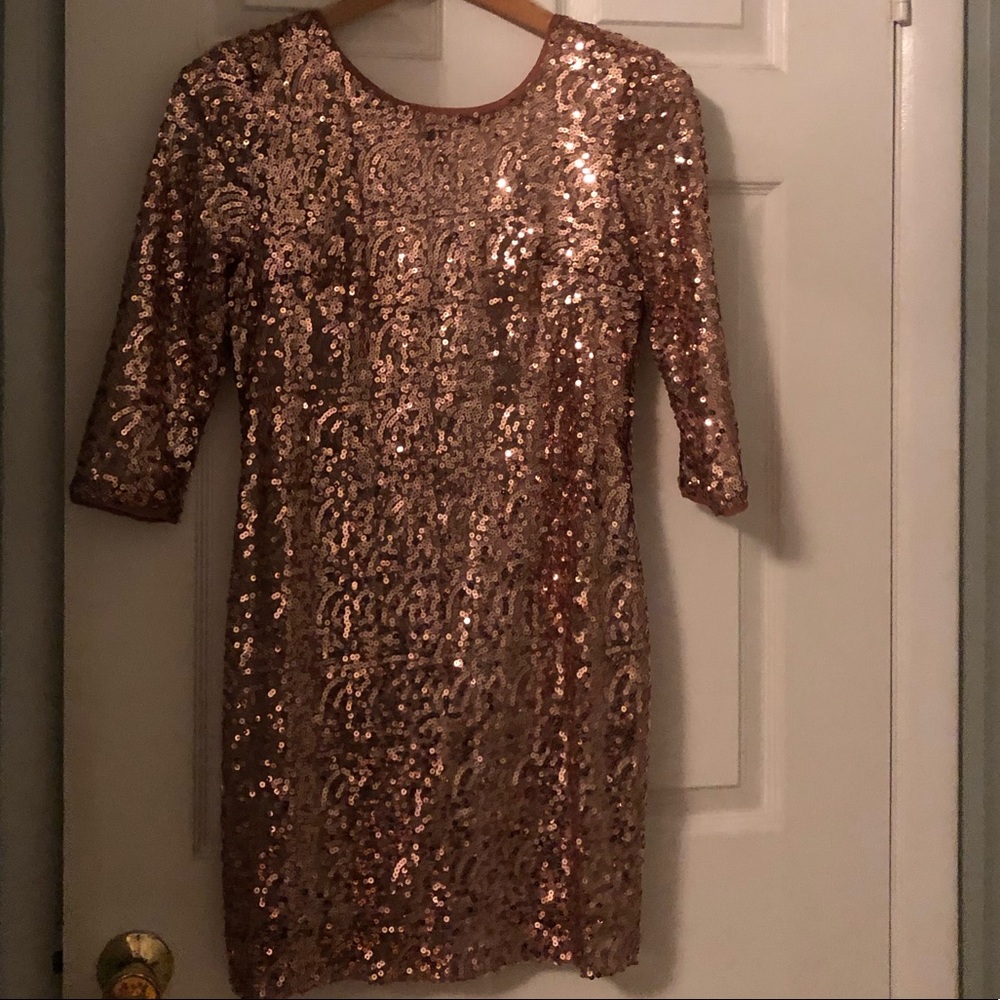 Gold sequin midi/mini dress